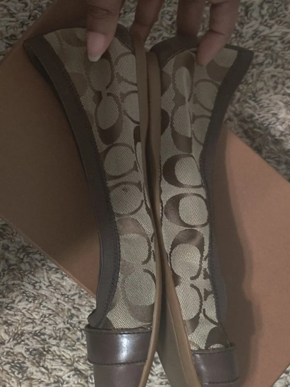Coach Chestnut/Khaki Matte Calf Chelsey Flats Size 9M